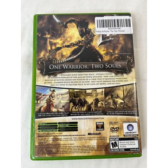 Prince of Persia: The Two Thrones (Microsoft Xbox, 2005) Case & Game No Manual - Picture 2 of 7